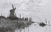 Claude Monet Windmills near Zaandam oil painting reproduction